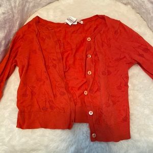 Bonpoint red cardigan with cherries